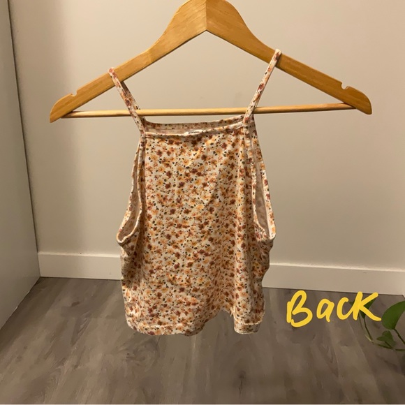 Garage Flower Printed Yellow Halter Top - Picture 2 of 2